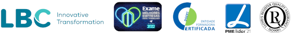 LBC logo, Melhores Empresas para trabalhar 2022 logo, DGERT logo, PME Líder 2021 logo Lloyd's Register Quality Assurance logo